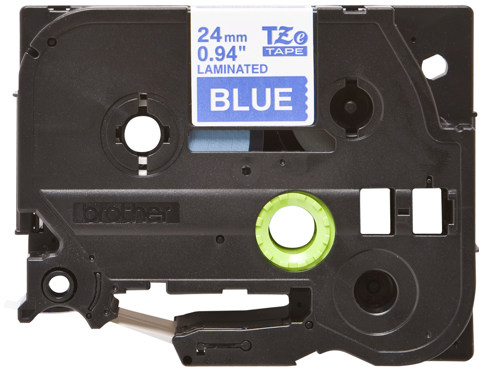 Original Brother TZe555 tape – hvid på blå, 24 mm bred 2